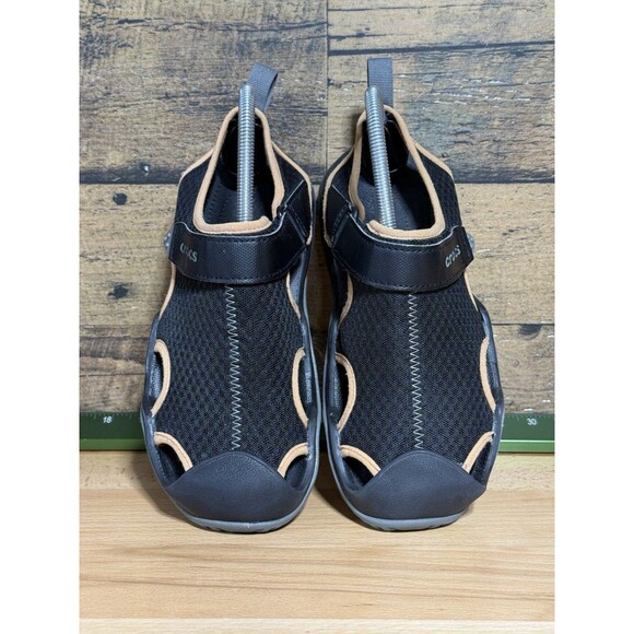 Crocs HTF Swiftwater Mesh Deck Sandal - Black- Mens Sz 7 Or Women’s 9 $119 main image 9